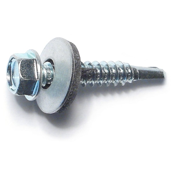 Midwest Fastener Self-Drilling Screw, #12 x 1-1/4 in, Zinc Plated Steel Flange Hex Head External Hex Drive, 100 PK 51647 - main